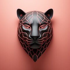 Aufkleber - Jaguar icon, featuring a sleek and stylish Jaguar profile against a pale coral background. This design offers a modern and sophisticated touch, suitable for contemporary branding.