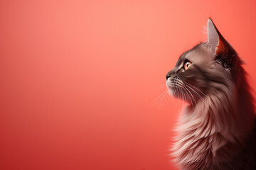 Aufkleber -  Puma icon, featuring a sleek and stylish Puma profile against a pale coral background. This design offers a modern and sophisticated touch, suitable for contemporary branding.