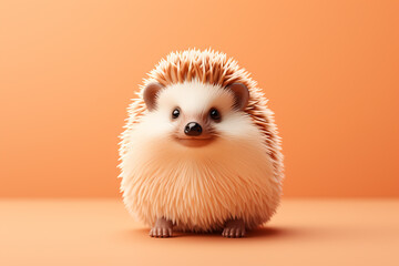 Aufkleber - A minimalist  Hedgehog icon, featuring a sleek and stylish Hedgehog profile against a pale coral background. This design offers a modern and sophisticated touch, suitable for contemporary branding.