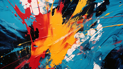 Poster - A symphony of abstract brushstrokes in bold and vibrant colors, creating a lively and artistic wallpaper.