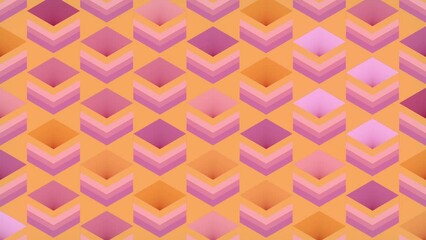 Fototapete - Pattern of squares with trendy color gradient. 3d rendering loop animation 4K