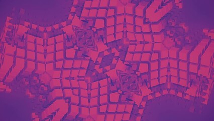 Fototapete - Bright and colorful loop animation of a 3d rendering pattern of cubic shapes 4K