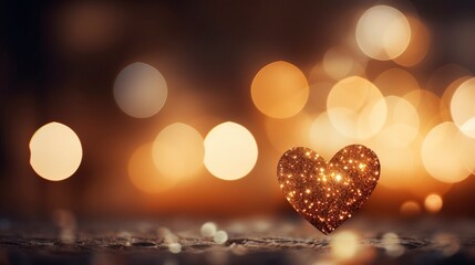 Poster - Love icon Bokeh lights background effect blurred wallpaper