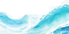 Abstract Vector Ocean Wave Soft Blue And White Background. Seamless Pattern With Blue Waves.