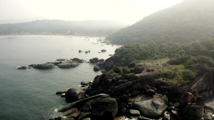 Canvas Print - Aerial view of the beach in Goa, India.