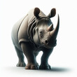 Sumatran rhinoceros, rhino, rinoceronte de sumatra, isolated White background