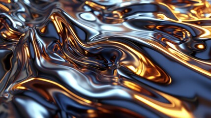 Wall Mural - 3d rendered image of molten metal pattern.