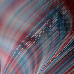 Fototapete - Close-up of a multicolored wave pattern of a series of curved lines. 3d rendering digital illustration