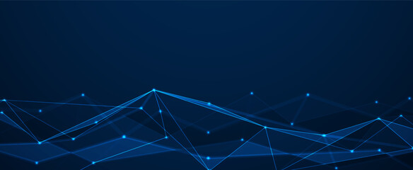 Abstract Artificial intelligence. Cloud computing. Machine learning. Technology web background. Virtual concept futuristic background