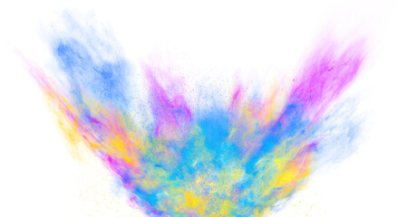 Canvas Print - Beautiful Colored powder explosion on a transparent background