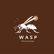 animal wasp  natural logo vector icon silhouette retro hipster	