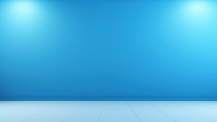 Blue solid background with blue wall and blue floor