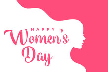 Women's Day Lettering. Text Isolated For Postcard, Poster, Banner Design Element. Happy Women's Day Script Calligraphy. Ready Holiday Lettering Design.