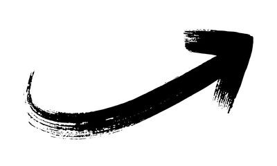hand draw brush stroke arrows on transparent background