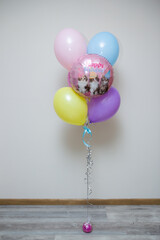 Wall Mural - colorful balloons with helium, balloon with kittens