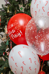 Wall Mural - red and white balloons, the inscription on the balloon 