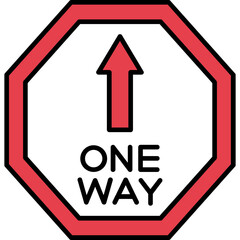 Wall Mural - One Way Icon