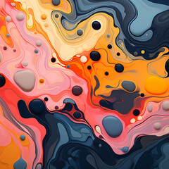 Sticker - Abstract digital art with fluid, organic shapes.