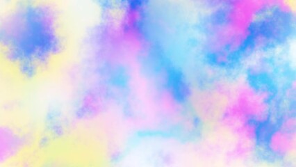 Aufkleber - Magic Unicorn sky looping footage 4k. Cloudy nebula background. Natural pastel colors.