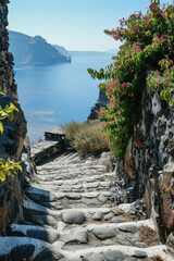 Poster - Santorin Treppe