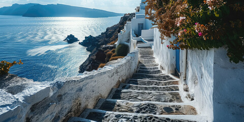 Poster - Santorin Treppe