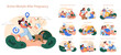 © inspiring.team - Active Lifestyle After Pregnancy set. New mothers enjoying outdoor activities, family bonding, and self-care. Embracing postpartum life.