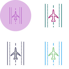 Sticker - Plane on Runway Vector Icon