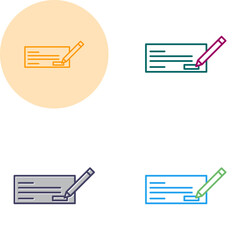 Sticker - Write Cheque Vector Icon