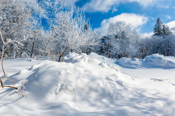 Wall Mural - Lao Rik soft rime landscape, northwest of Zhenbong Mountain, at the junction of Helong city and Antu County, Yanbian Korean Autonomous Prefecture, Jilin Province, China