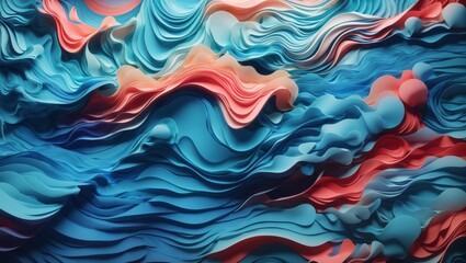 Beautiful blue gradient with 3 dimensional style made by AI generative