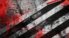  Bold Red, Black, And White Abstract Grunge Artwork.