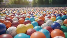 Multi Colored Spheres Of Sport Balls Galore Outdoors