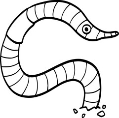 Wall Mural - earthworm cartoon illustration.