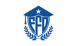 FFO three letter iconic academic logo design vector template. monogram, abstract, school, college, university, graduation cap symbol logo, shield, model, institute, educational, coaching canter, tech