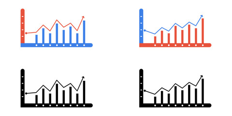 Wall Mural - Collection of simple analytics or statistics isolated on a white background