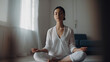 Woman doing yoga, meditation, relax, pose, 