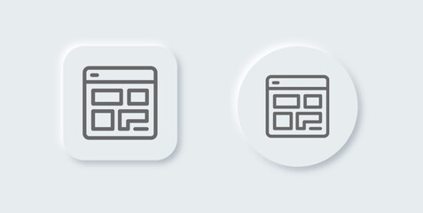 Layout line icon in neomorphic design style. Dashboard signs vector illustration.