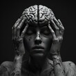 All of humans suffering in a brain. Art photography