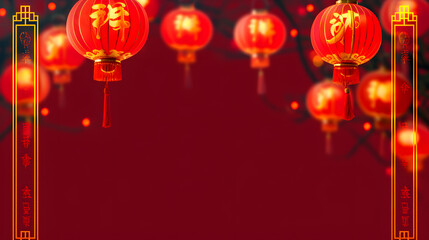 Wall Mural - Chinese New Year Lantern Ornament Background