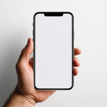 Blank Mobile White Screen Mockup, Empty, Template, App, Generative Ai