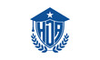 HDA three letter iconic academic logo design vector template. monogram, abstract, school, college, university, graduation cap symbol logo, shield, model, institute, educational, coaching canter, tech