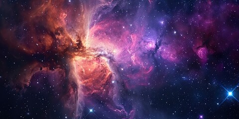 Wall Mural - space background with stardust and shining stars. realistic colorful cosmos with nebula and milky wa