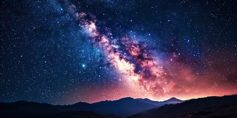 Stars and galaxy outer space sky night universe background.