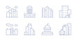 Urban icons. Editable stroke. Containing city, building, smog, buildings, politics.