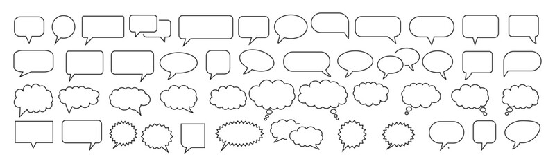 Wall Mural - speech bubble icon set. talk bubbles with editable stroke. cloud speech bubbles collection..