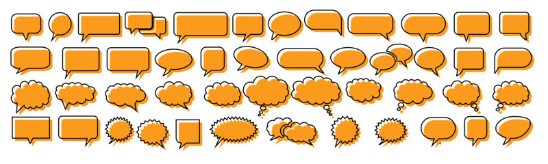 Wall Mural - speech bubble collection. talk bubbles with editable stroke and fill, cloud speech bubbles set.
