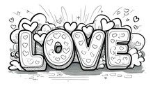 Coloring Pages With Love Text 