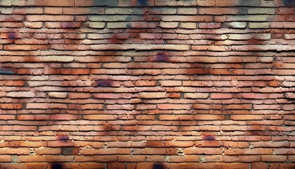 Wall Mural - old red burnt brick wall suitable as background or cover