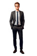 © Yana - Full length portrait of office worker. Isolated on transparent background. AI generated. PNG