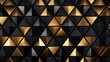 An elegant background with overlapping triangles in shades of gold and black, forming a sophisticated and luxurious pattern Ai Generative